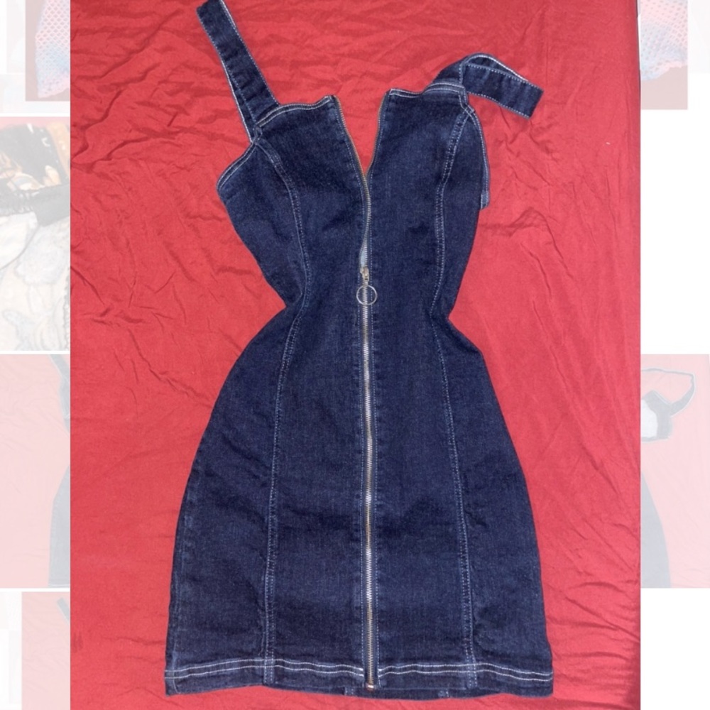 Dark Washed Denim Topshop Mini Dress!